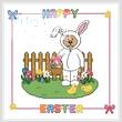 cross stitch pattern Easter Teddy Border 2