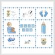 cross stitch pattern Baby Boy Sampler