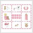 cross stitch pattern Baby Girl Sampler