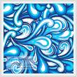 cross stitch pattern Blue Swirl Cushion