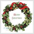 cross stitch pattern Christmas Wreath