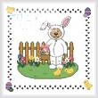 cross stitch pattern Easter Teddy Border 1