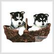 cross stitch pattern Husky Puppies