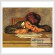 cross stitch pattern Jean Renoir Writing