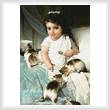 cross stitch pattern Kittens and Girl