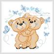 cross stitch pattern Mini Teddies in Love (Blue)