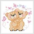 cross stitch pattern Mini Teddies in Love (Pink)