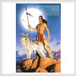 cross stitch pattern Native American and Wolf
