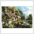 cross stitch pattern Riverside Home in Bloom