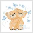 cross stitch pattern Teddies in Love (Blue)