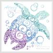 cross stitch pattern Turtle Silhouette
