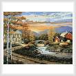 cross stitch pattern Brookside Farm at Sunset