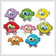 cross stitch pattern Cartoon Birds Singles