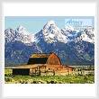 cross stitch pattern Grand Tetons Barn