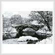 cross stitch pattern Lake and Bridge in Winter