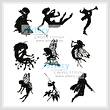 cross stitch pattern Little Fairy Silhouettes