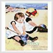cross stitch pattern Mini Children Playing on the Beach