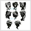 cross stitch pattern Mini Lady Silhouettes