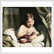 cross stitch pattern Girl Feeding her Doll