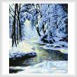 cross stitch pattern Snowy Landscape with Brook