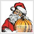 cross stitch pattern Santa Pumpkin