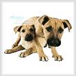 cross stitch pattern Tan Mastiff Puppies