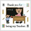 cross stitch pattern Teacher Teddy Border 2