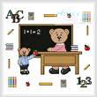 cross stitch pattern Teacher Teddy Border 1