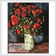 cross stitch pattern Vase with Red Poppies