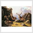 cross stitch pattern Deer in a Mountainous Landscape