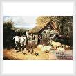 cross stitch pattern Farmyard Scene