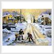 cross stitch pattern Winter Street Scene