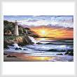 cross stitch pattern Lighthouse at Sunset