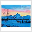 cross stitch pattern Teton Sunset in Winter