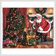 cross stitch pattern Santa on Christmas Eve