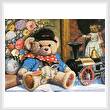cross stitch pattern Teddy and Locomotive