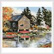 cross stitch pattern The Red Canoe
