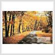 cross stitch pattern Path Through Autumn Trees