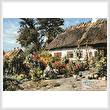 cross stitch pattern A Cottage Garden with Chickens