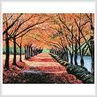 cross stitch pattern Autumn Tree Lane