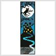 cross stitch pattern Blue Halloween Bookmark