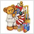 cross stitch pattern Christmas Teddy Boy