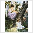 cross stitch pattern Guardian Angel and Girl 