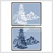 cross stitch pattern Blue Willow