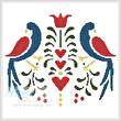 cross stitch pattern Folk Art Birds