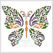 cross stitch pattern Floral Butterfly