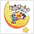 cross stitch pattern Mice on a Cheese Moon