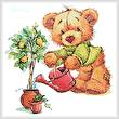 cross stitch pattern Watering Bear