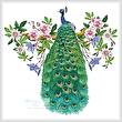 cross stitch pattern Peacock with Passionflower