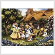 cross stitch pattern Teddies in the Garden
